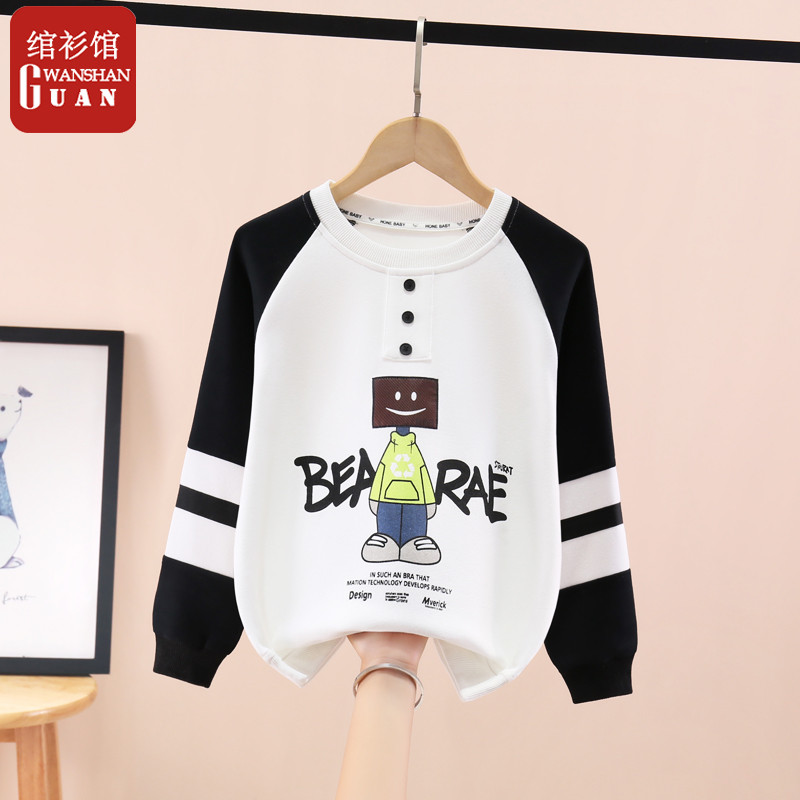 Moletom masculino primavera outono meninos camisetas de manga comprida médio grande crianças primavera roupas de manga c