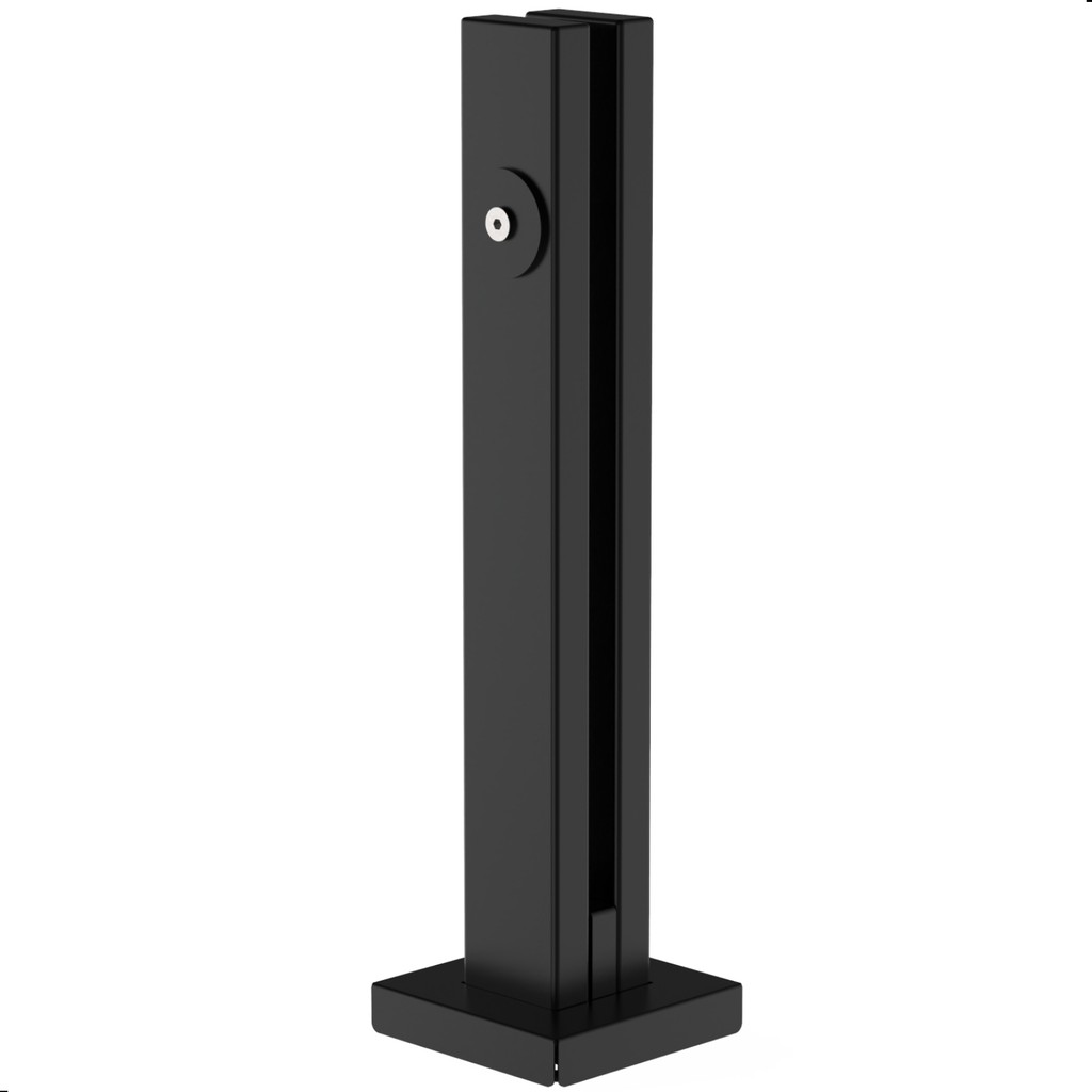 Torre Guarda Corpo Coluna Pinça Preto 30cm Para Vidro 1 Furo