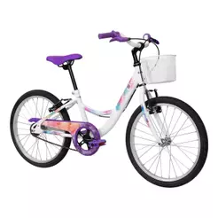 Bicicleta Infantil Caloi Ceci Aro 20 Com Rodinhas Laterais e Cestinha Branca
