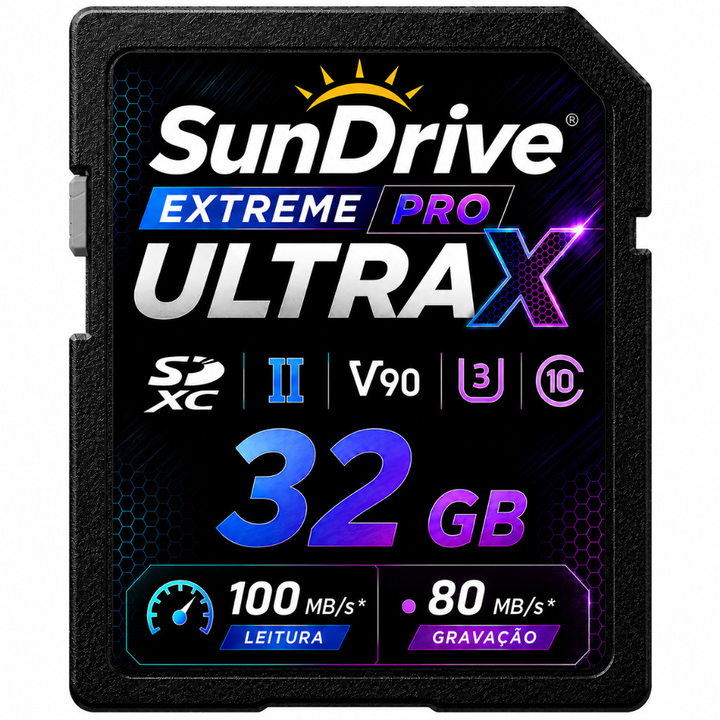 Cartão de Memória SD 32GB Original U1 Classe 10 para Drone Câmera DSLR e Filmadora