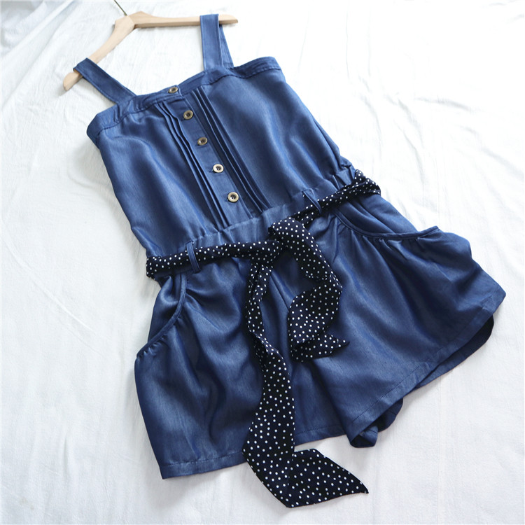 Comércio exterior pedido Original tencel denim macacão calças de perna larga tencel denim macacão fresco doce Jeans lite