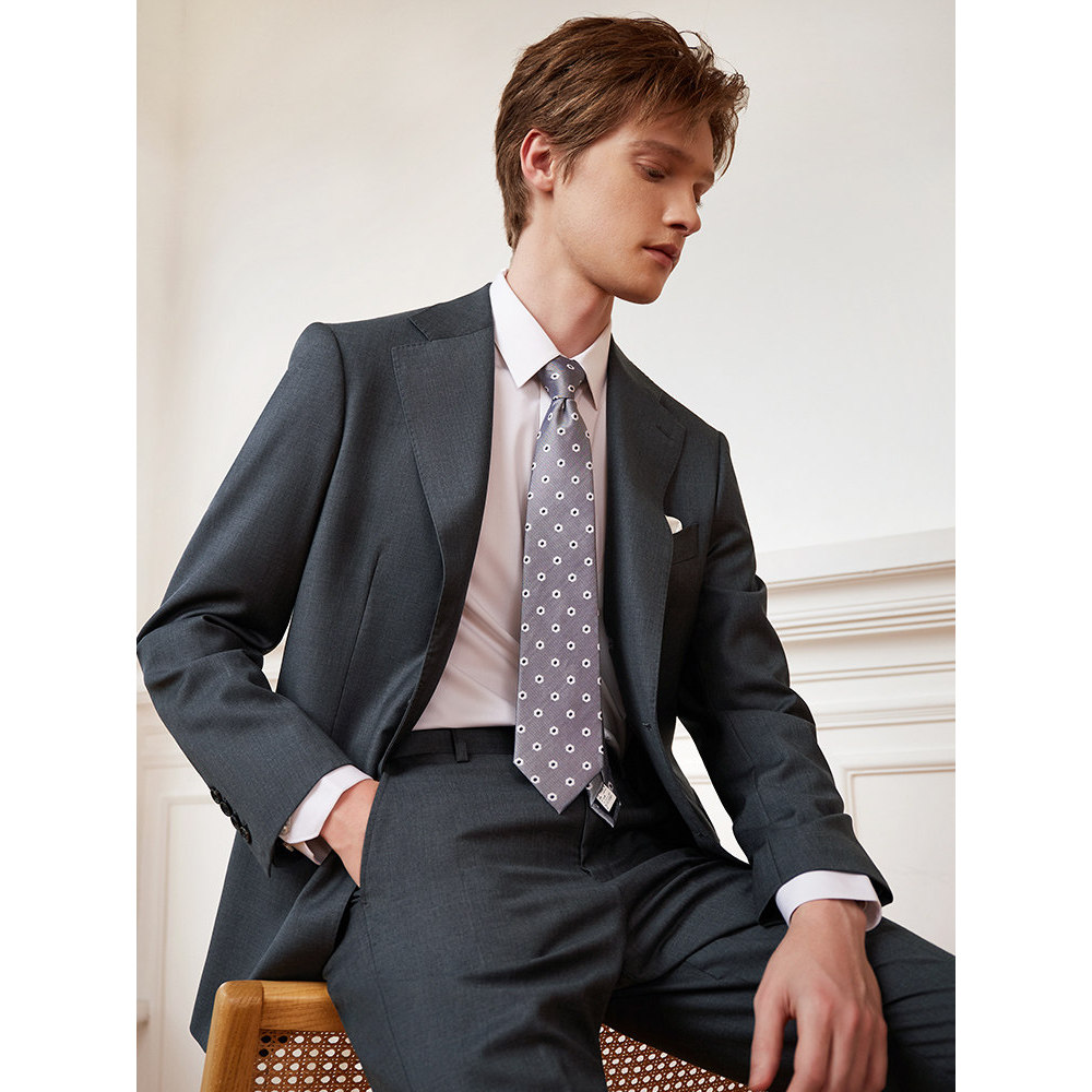 Aojia terno masculino de lã cinza negócios profissional Formal Wear noivo casamento fino terno masculino novo estilo