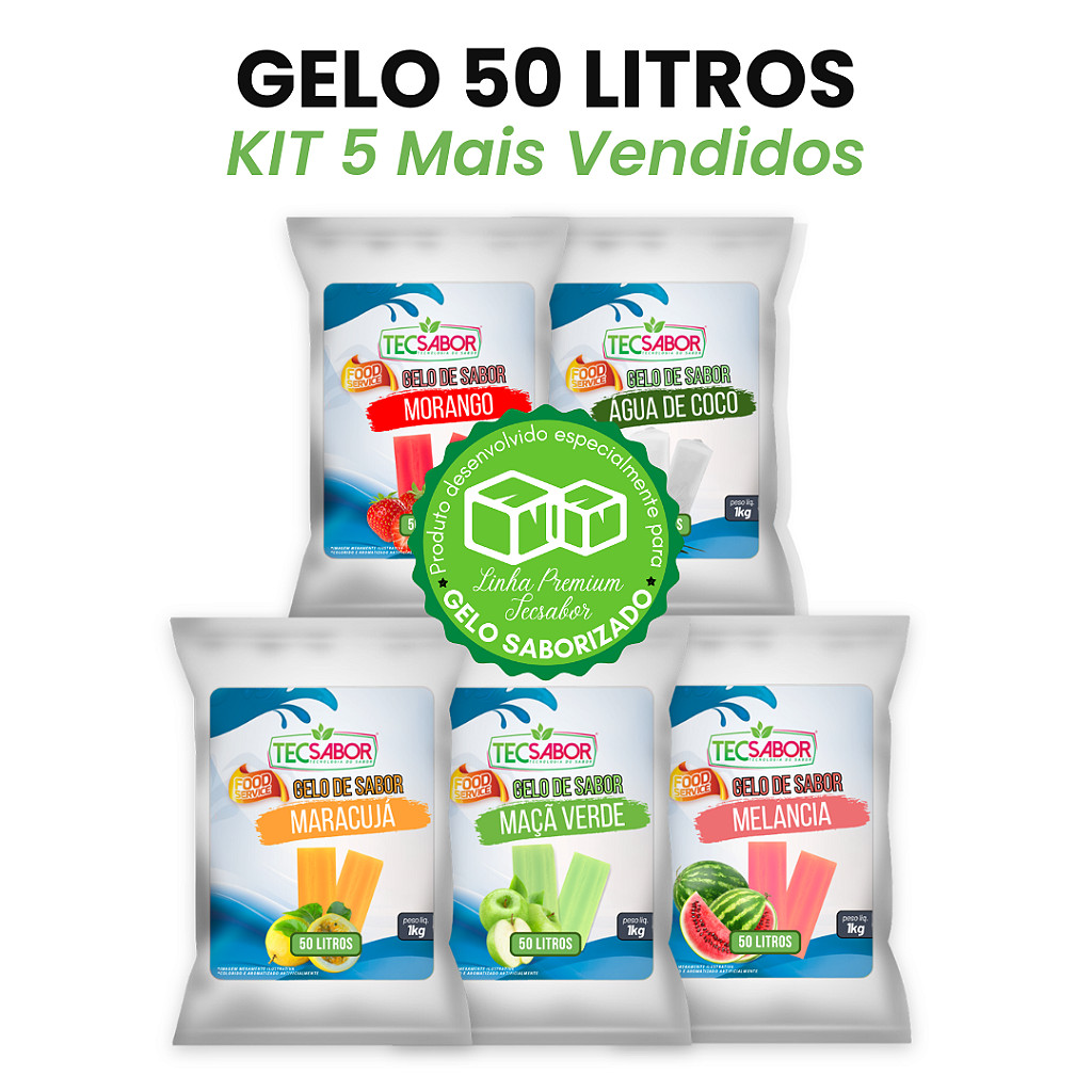 Kit 5x Gelos de Sabor 50 Litros - Mais Vendidos