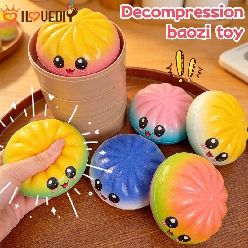 Brinquedo Mole Portátil Para Alívio Do Estresse | Design De Pão Gradiente Com Caixa De Vapor , Cor Aleatória Uso Domésti