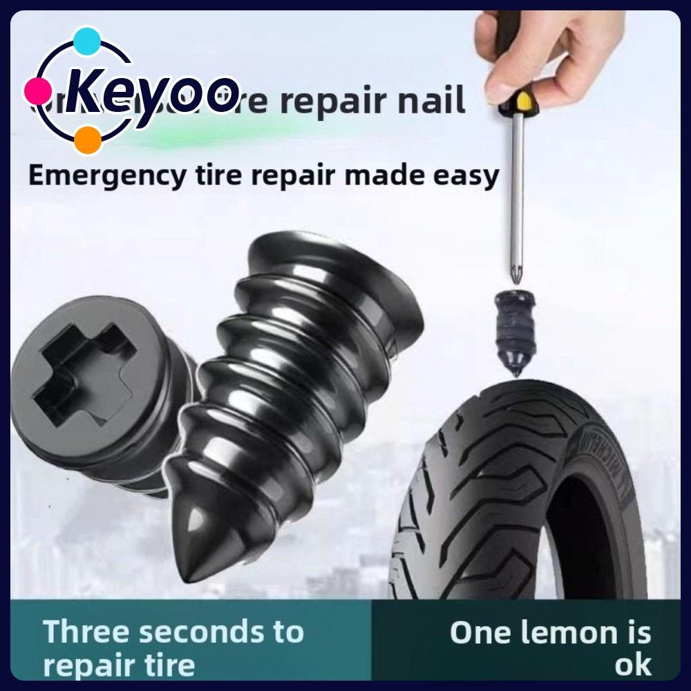 [KEYOO] 10/20/30/40/50PCS Kit De Unhas Para Reparo De Pneus A Vácuo De Carro , De Cogumelo De Borracha , Kits