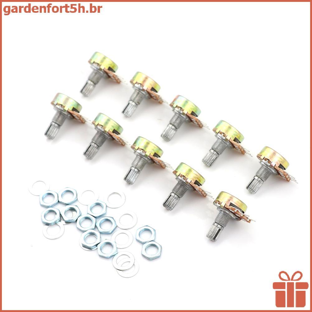 GARDE 10Pcs 100K Ohm Linear Taper Potenciômetro Rotativo Painel Pote B100K 15mm 3Pin WH148 ,