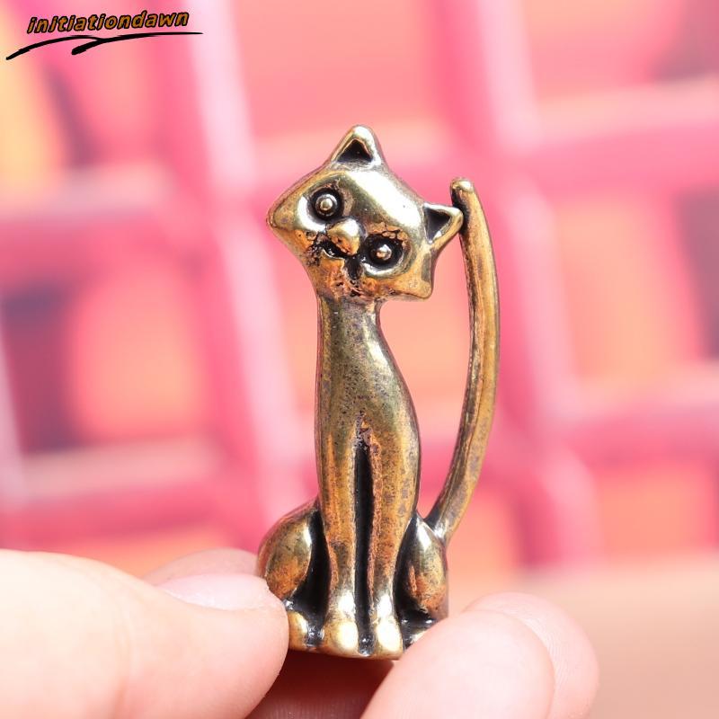 Antigo Bronze Gato Amantes Estátua Ornamento Cobre Escultura Animal Queimador De Incenso Casa Desktop Estatuetas Decorat