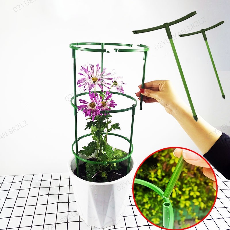 2/5 Pçs Flores Plástico Planta Suporte Pilha Redondo Para Tomate Estufa Arranjo Haste Pomar Jardim Bonsai Ferramenta BR2