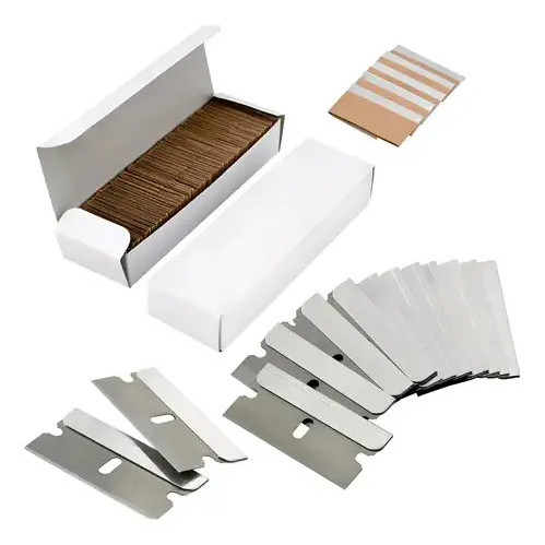 Kit 100 Laminas Para Raspador Ratinho Aço Carbono Insulfilm.