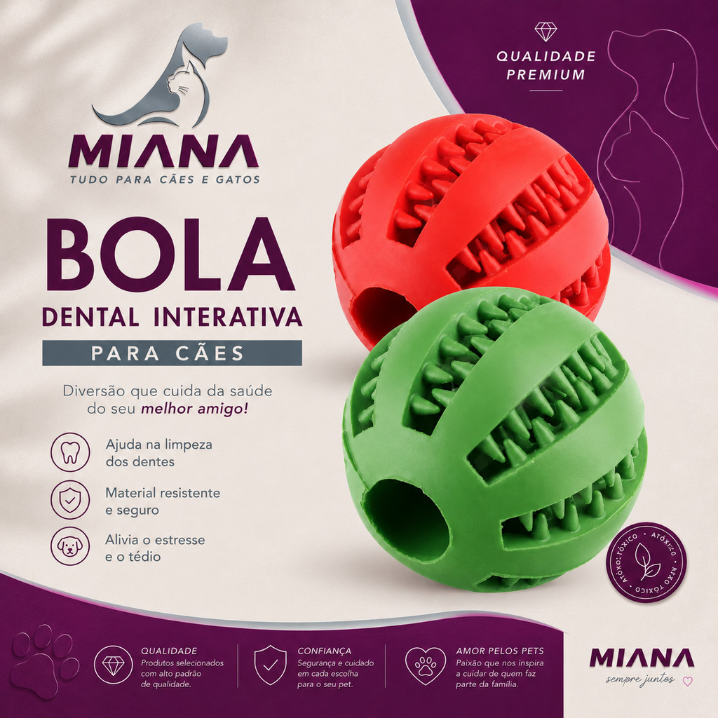 Kit 2 Brinquedo Pet Bola Porta Petisco ANTI ESTRESSE Caes Gatos Brinquedinho Interativo