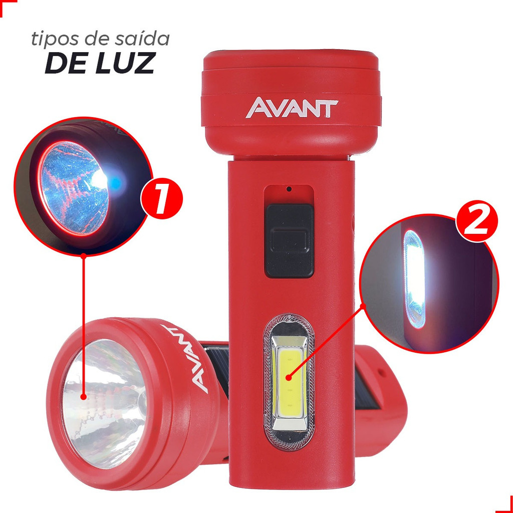 Lanterna Solare Recarregável Led 1,5w Tática Camping Avant · foto 2