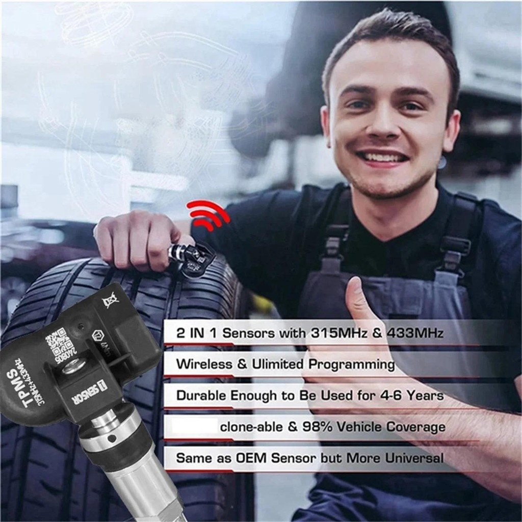 NRR-8Pcs Programável TPMS MX Sensor 315MHZ + 433MHz 2-Em-1 Monitor Do De Pressão Dos Pneus Para Ferramenta TS408 TS508 I