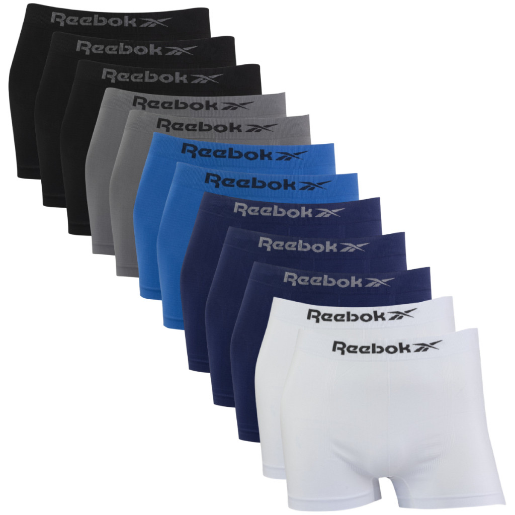 Kit 12 Cuecas Boxer Reebok Masculinas Microfibra Sortidas