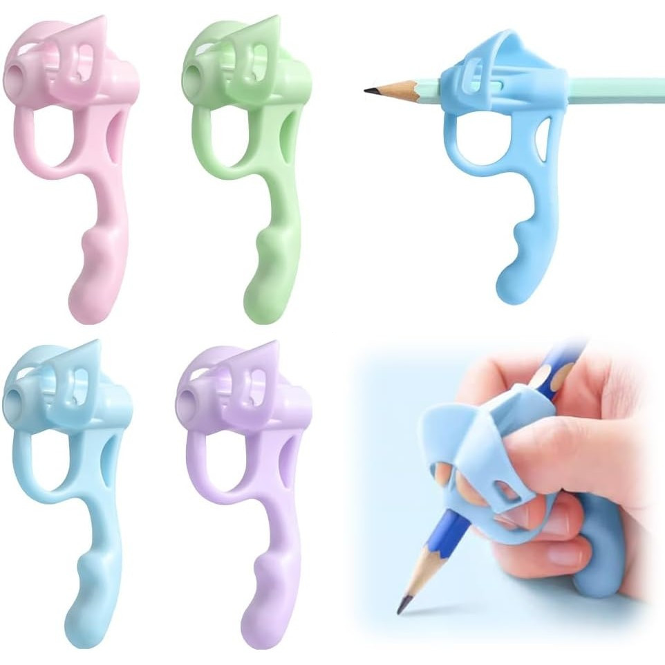 Suporte para lápis infantil, suporte de silicone 3D para lápis, corretor de postura ao escrever, acessórios de aprendiza
