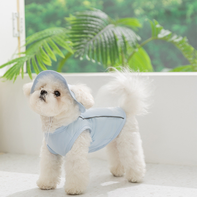 26 novo estilo cão protetor solar roupas pequeno cão Bichon fino legal roupas gato colete roupas para animais de estimaç