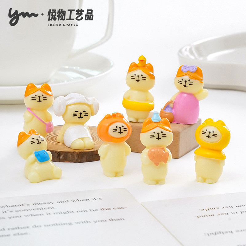 Bonito bonito japonês viagem gatinho boneca bonito Pellets diy acessórios de decoração Mini carro Desktop