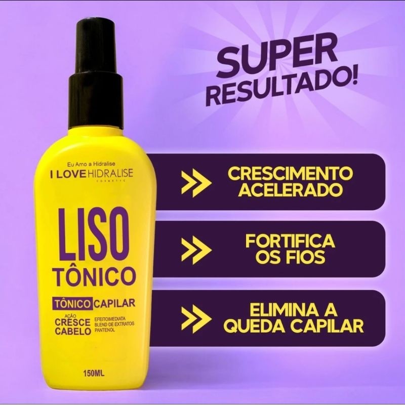 TÔNICO para Crescimento Acelerado Liso Hidralize 250 ML Fortalecimento Hidratação para Cabelos