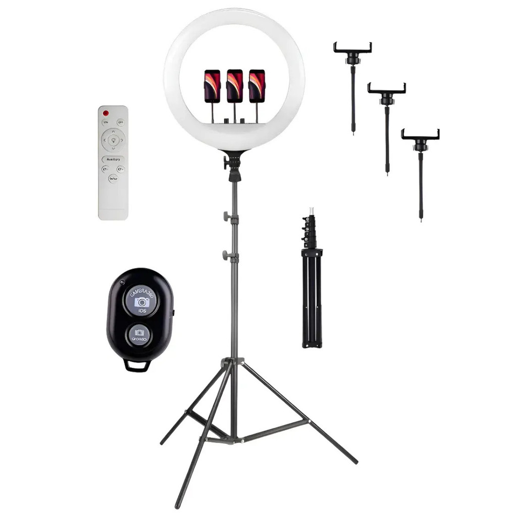 Ring Light Luz 46cm 18 Polegadas 45w Controle + Tripe Grande