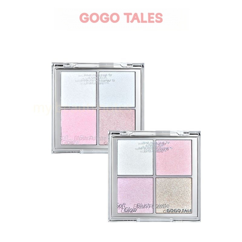 GOGO TALES 4 Cores Creme Blush Iluminador Paleta Natural Orvalho Brilho Maquiagem Facial