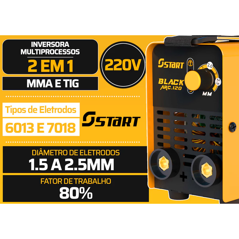 Máquina de Solda Inversora Portátil Black Arc Start MMA — foto 6