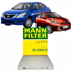 Filtro Ar Condicionado / Cabine para Nissan March / Versa - 1.0 / 1.6 (Mann-Filter CU23011/2)