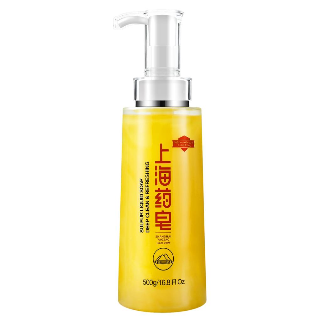 Shampoo e Sabonete Líquido Corporal Bee & Flower com Enxofre - Produto de Cuidado Diário da Cabeça aos Pés para Homens e