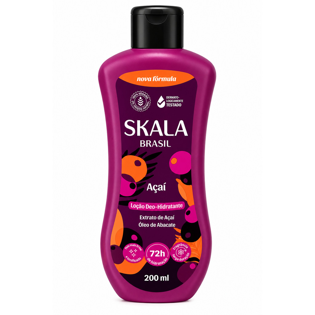 Loção Hidratante Skala Brasil Açaí 200ml Deo-Hidratante 72h