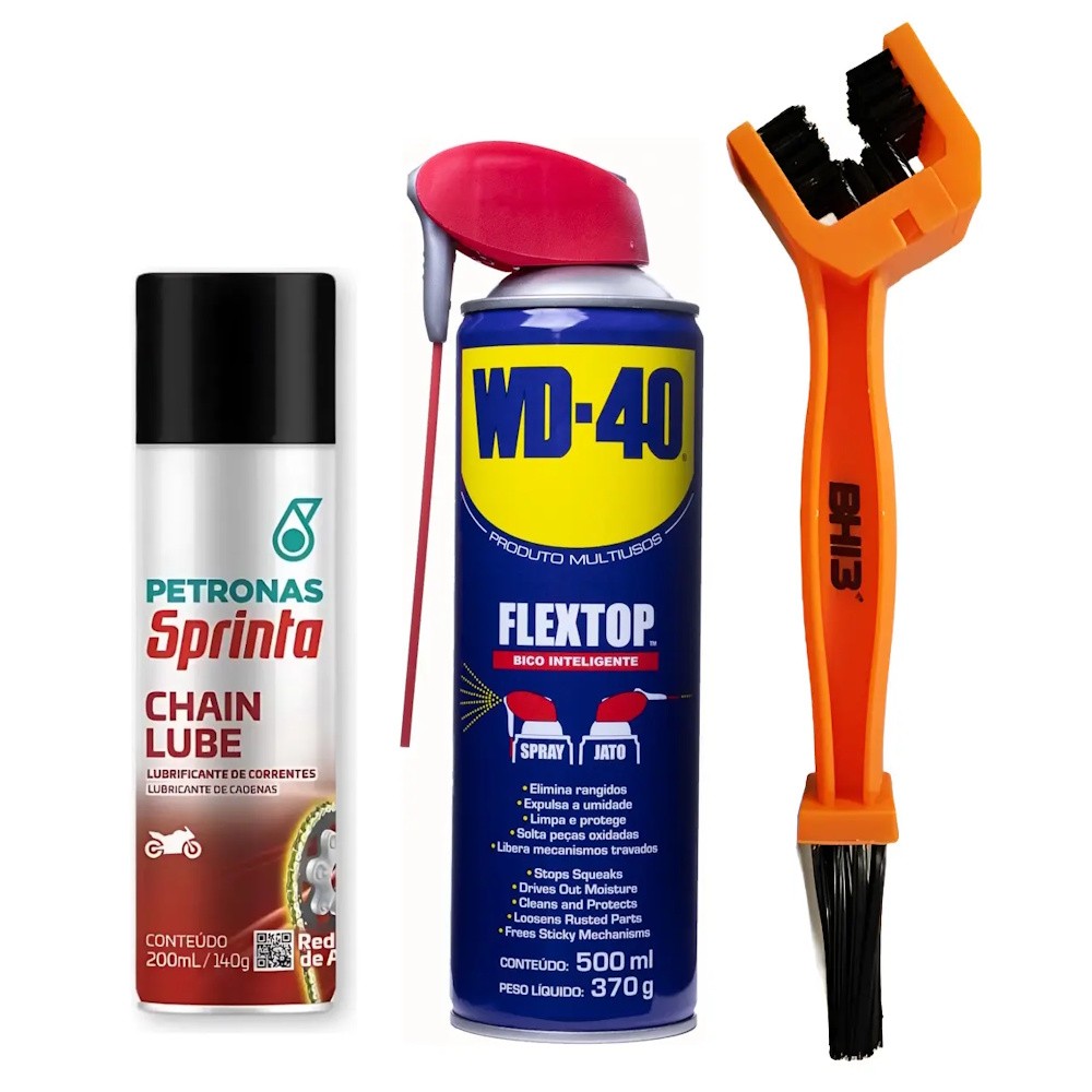 WD-40 500ml + ESCOVA + PETRONAS CHAIN LUBE