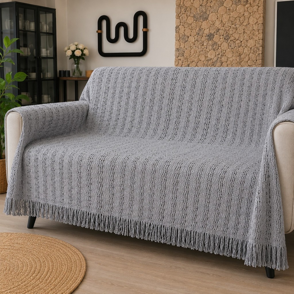 Manta Para Sofá Gigante Luxo 2,40x1,80m Premium Algodão – Capa Decorativa Protetora direto da fabrica
