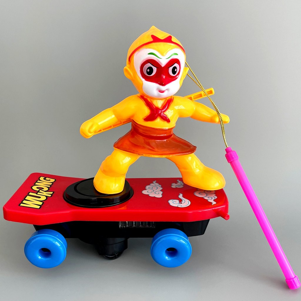 Macaco rei rolando dublê Scooter Mid-Autumn Festival crianças lanterna portátil brinquedo macaco elétrico rei homem aran