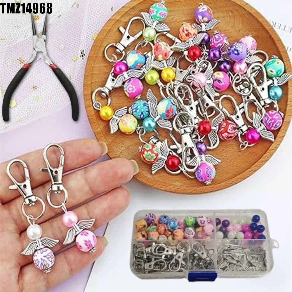 TMZ14968 30 Pçs/Set Pingente De Anjo Da Guarda , Conjunto De Chaveiro Com Encantos Criativo Colorido , Porta-Chaves