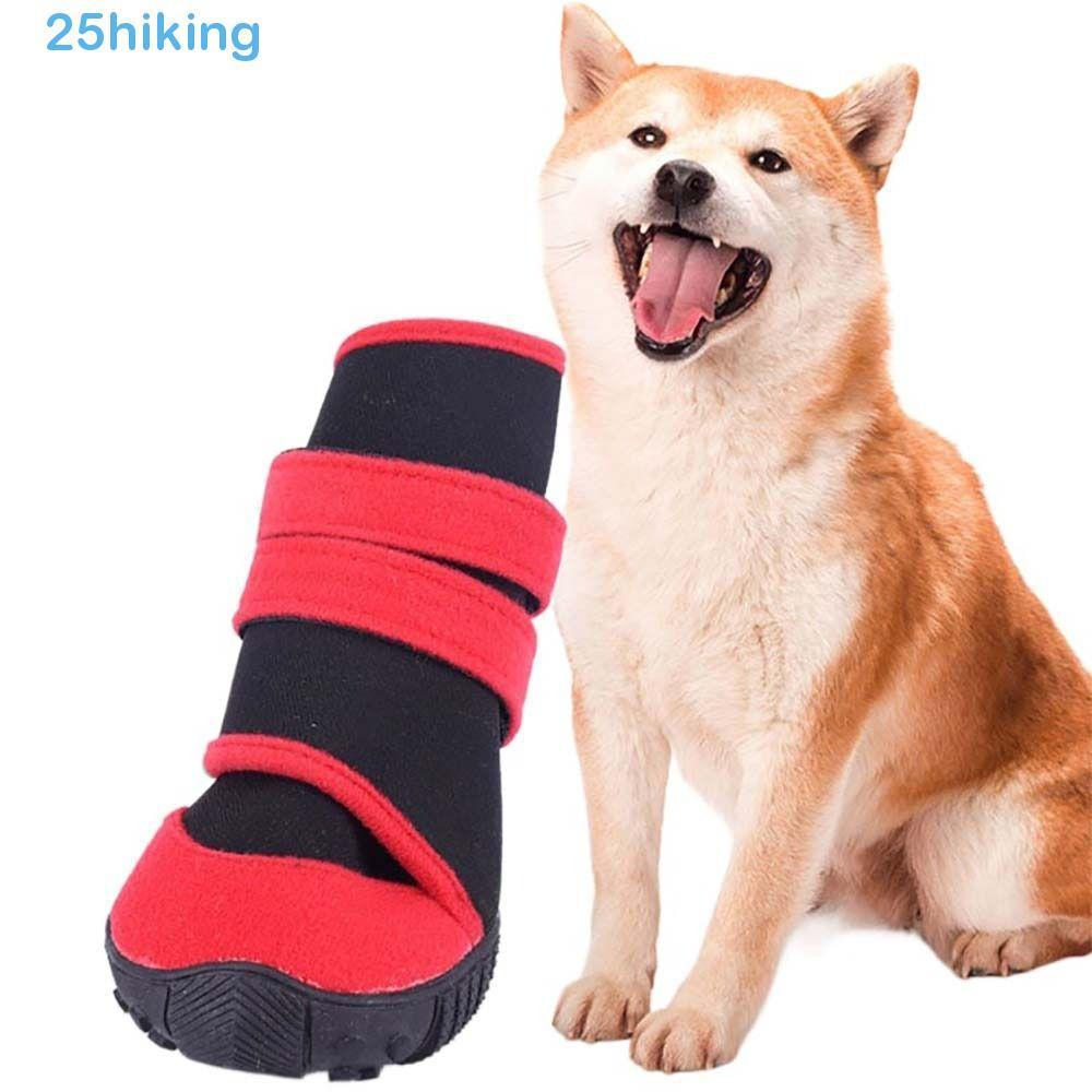 Caminhadas Sapatos Para Cães Grossos 4 Peças Capa Perna De Cachorro Sola Outono E Inverno À Prova D'água De Chuva Animai