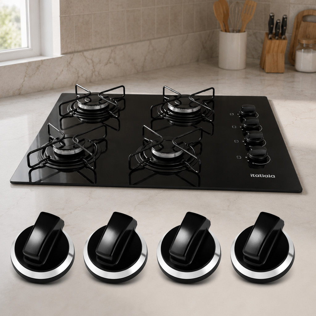 Botão Manípulo Acendedor de Cooktop Itatiaia Original -Kit 4