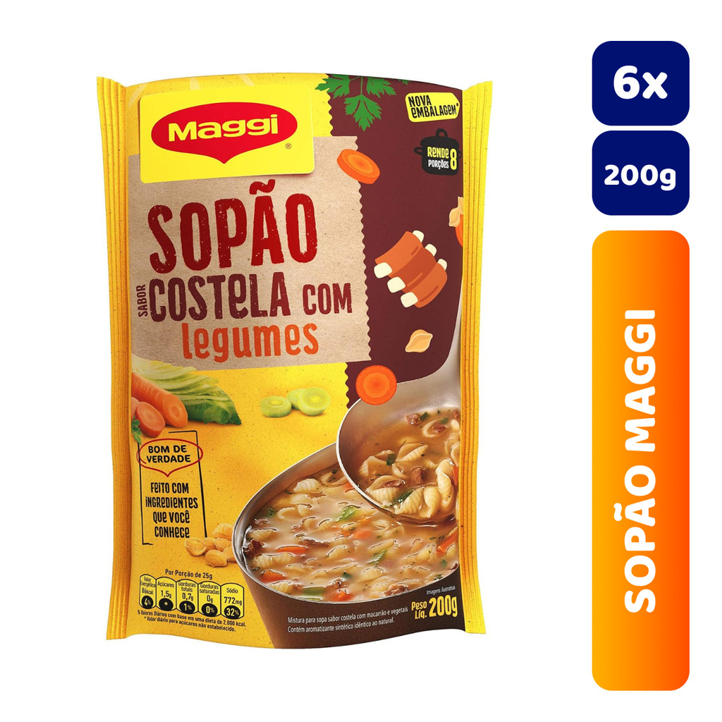 Kit 6x Sopão Maggi Costela com Legumes 200g