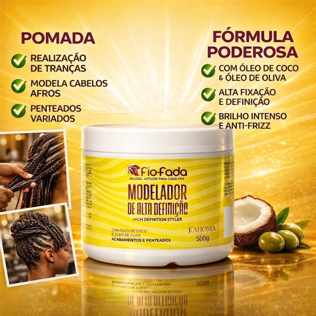 Pasta Modeladora para Tranças 500g – Alta Fixação, Controle de Frizz e Acabamento Profissional