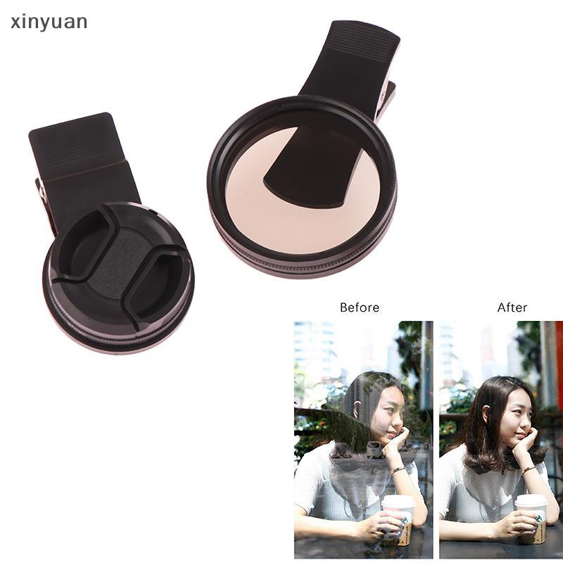 xiny Universal Com Clipe Portátil Profissional Telefone Polarizador Lente Grande Angular 37/52MM Filtro CPL Câmera Circu