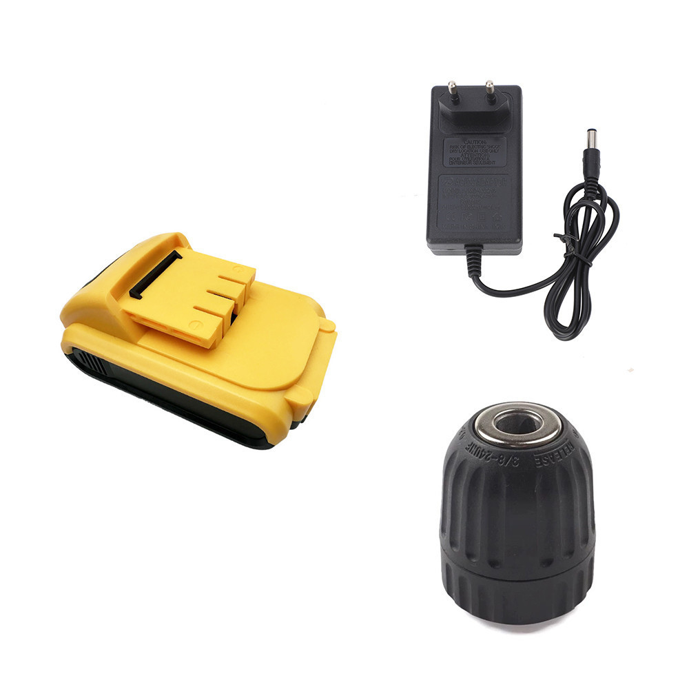 Kit Baterias 12V/21V + Carregador + Acessórios para Furadeira (Mandril para furadeira)