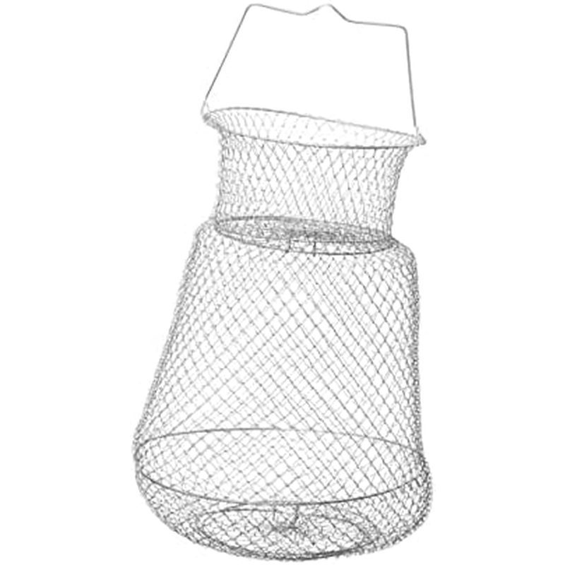 Fishing Trap Lobster Net Minnow Net for Bait Fish Zinc Plated Iron Wire Mesh Hole Folding Container Tools