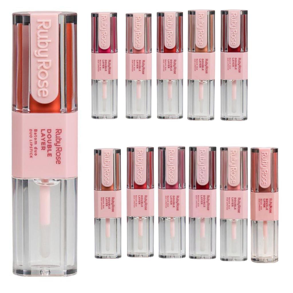 Batom Duo Ruby Rose Double Layer