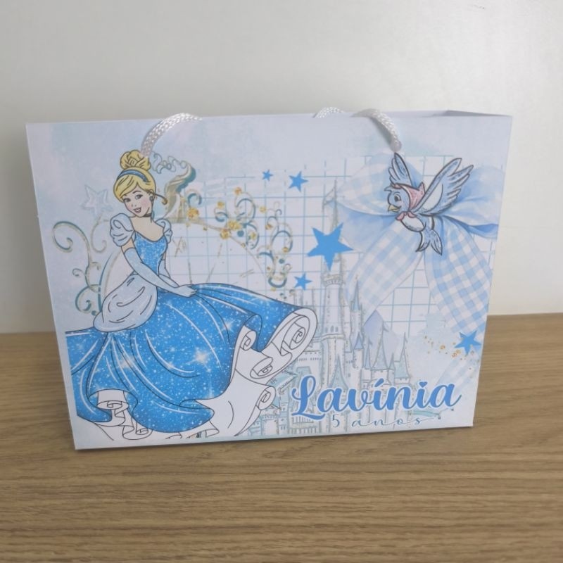 Sacolinha Personalizada Cinderela- Pegue e Monte