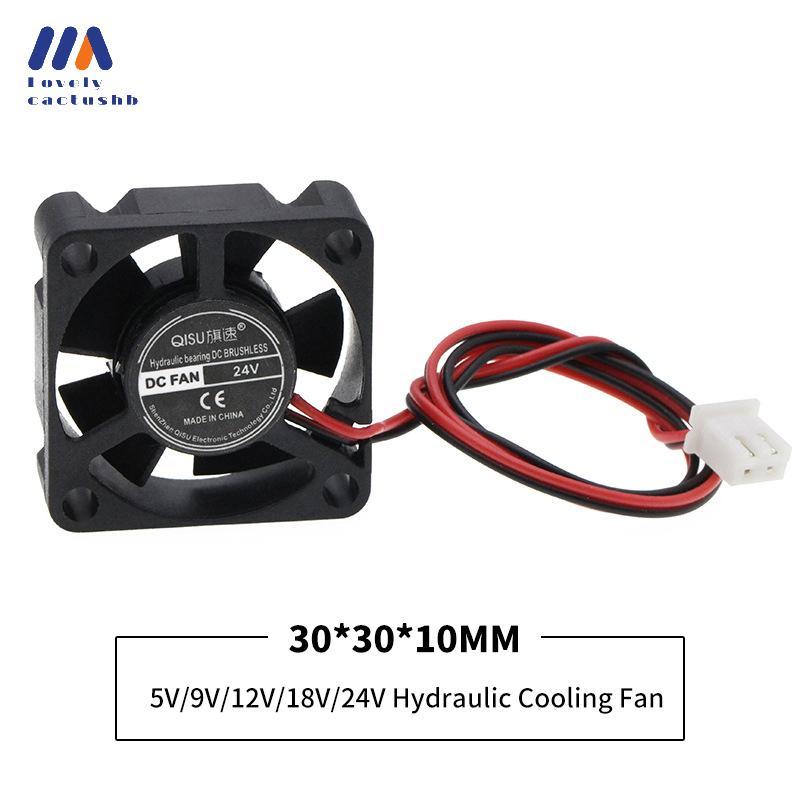 lovelycactushb Ventilador De Resfriamento 25x25mm 30x30mm DC 5V 12V 18V 24V Cooler Chipset Sem Escova Dissipador De Calo
