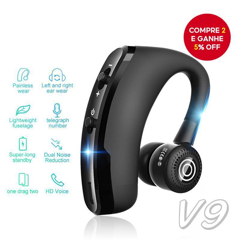 V9 Fones De Ouvido Bluetooth Sem Fio Controle Voz Música Com Cancelamento Ruído Para Uso Diário Som Estéreo