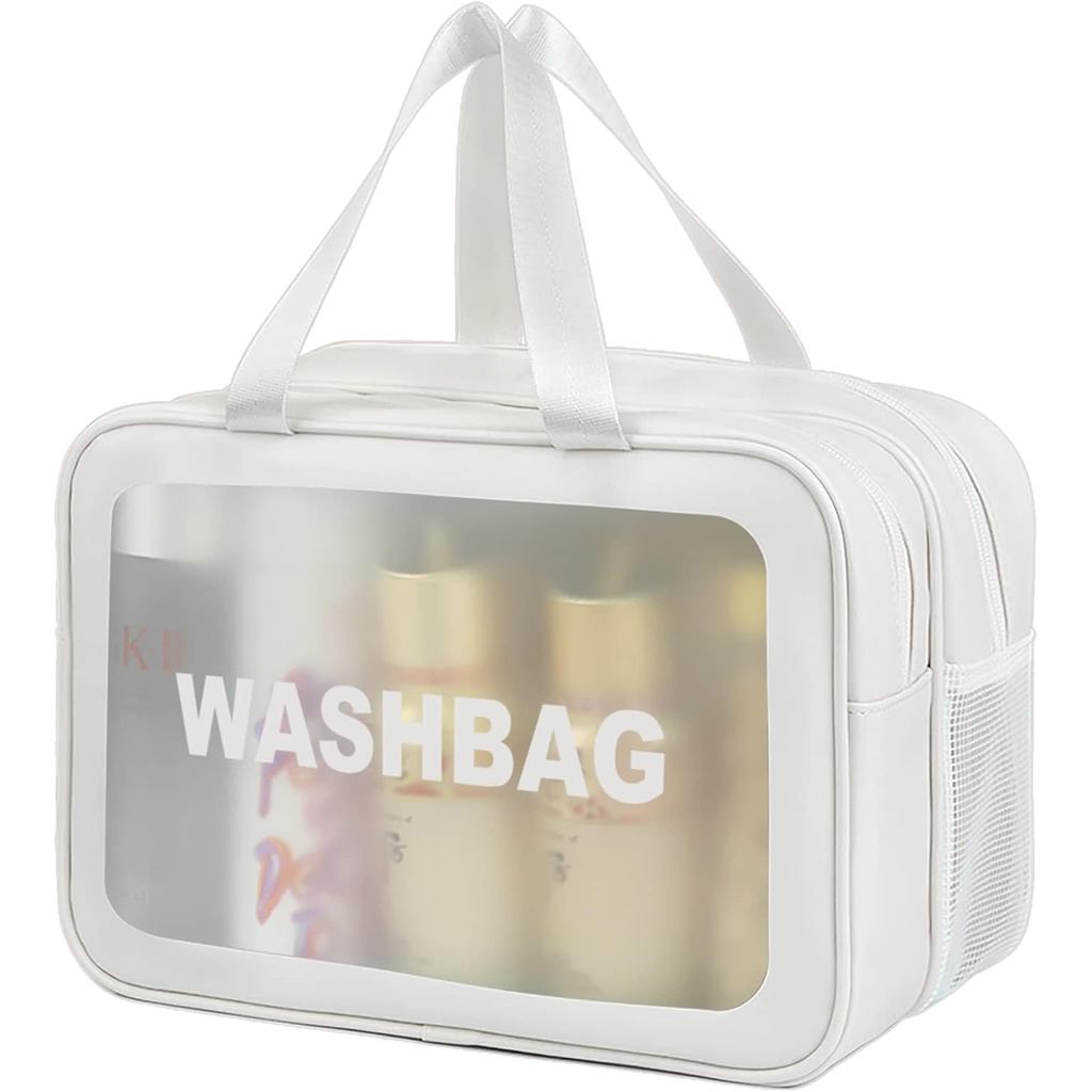 Bolsa de Viagem para Produtos de Higiene Pessoal DAPOWER para Mulheres e Homens, Bolsa Translúcida Fosca com Alça Prátic