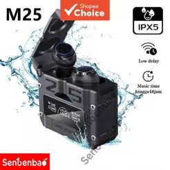 Fones de Ouvido Bluetooth M25 TWS à Prova d'Água, Tela LED, Som Envolvente, Bateria com Reserva