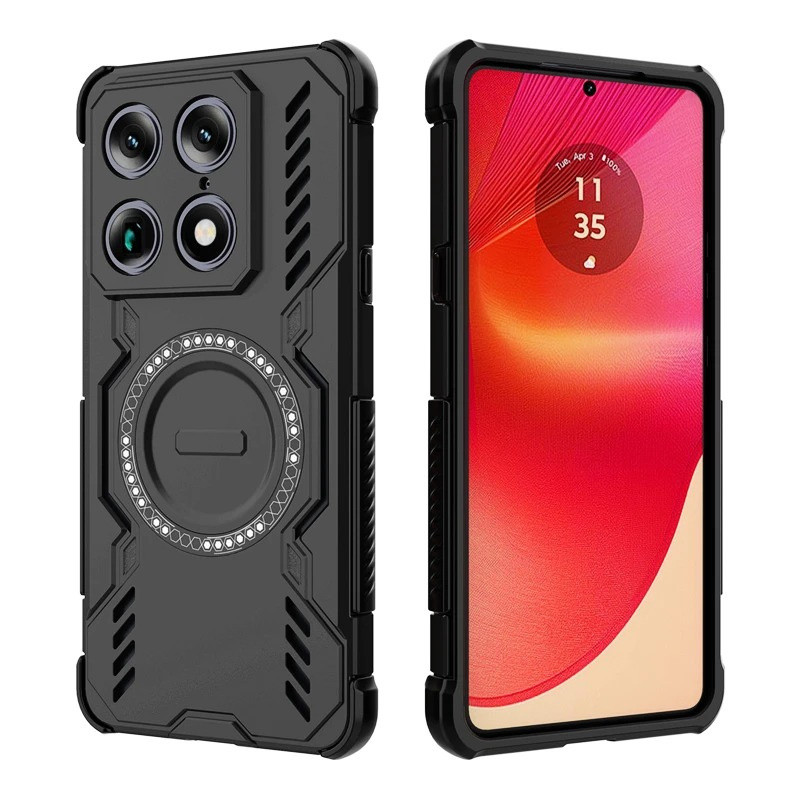 Capa De Telefone Para Moto Edge 70 Fusion Plus X70 Air Pro Traseira De Nível De Armadura Anti Queda Sísmica Absorção Mag