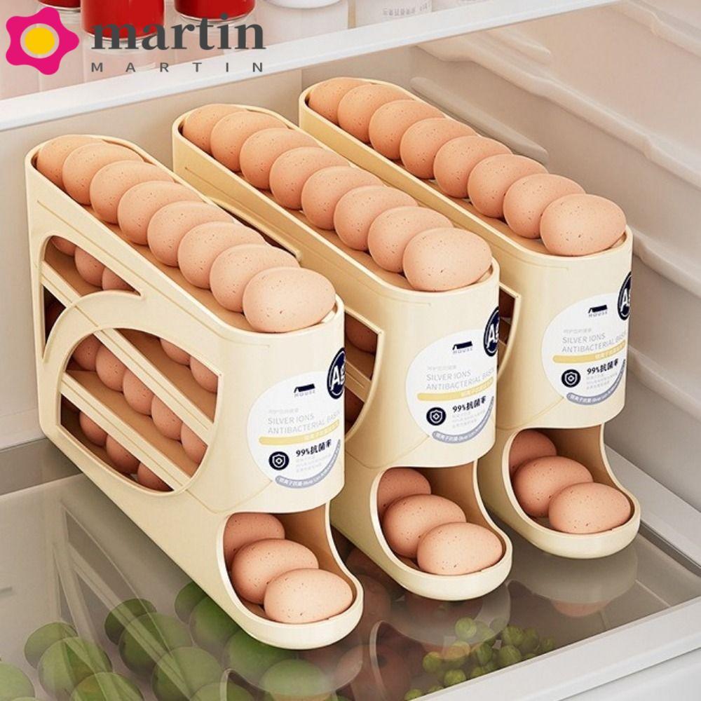 Rack De Ovos Com Rolamento Automático De 4 Camadas MARTIN , Caixa De Armazenamento Rolantes De Plástico Para Manter Fres