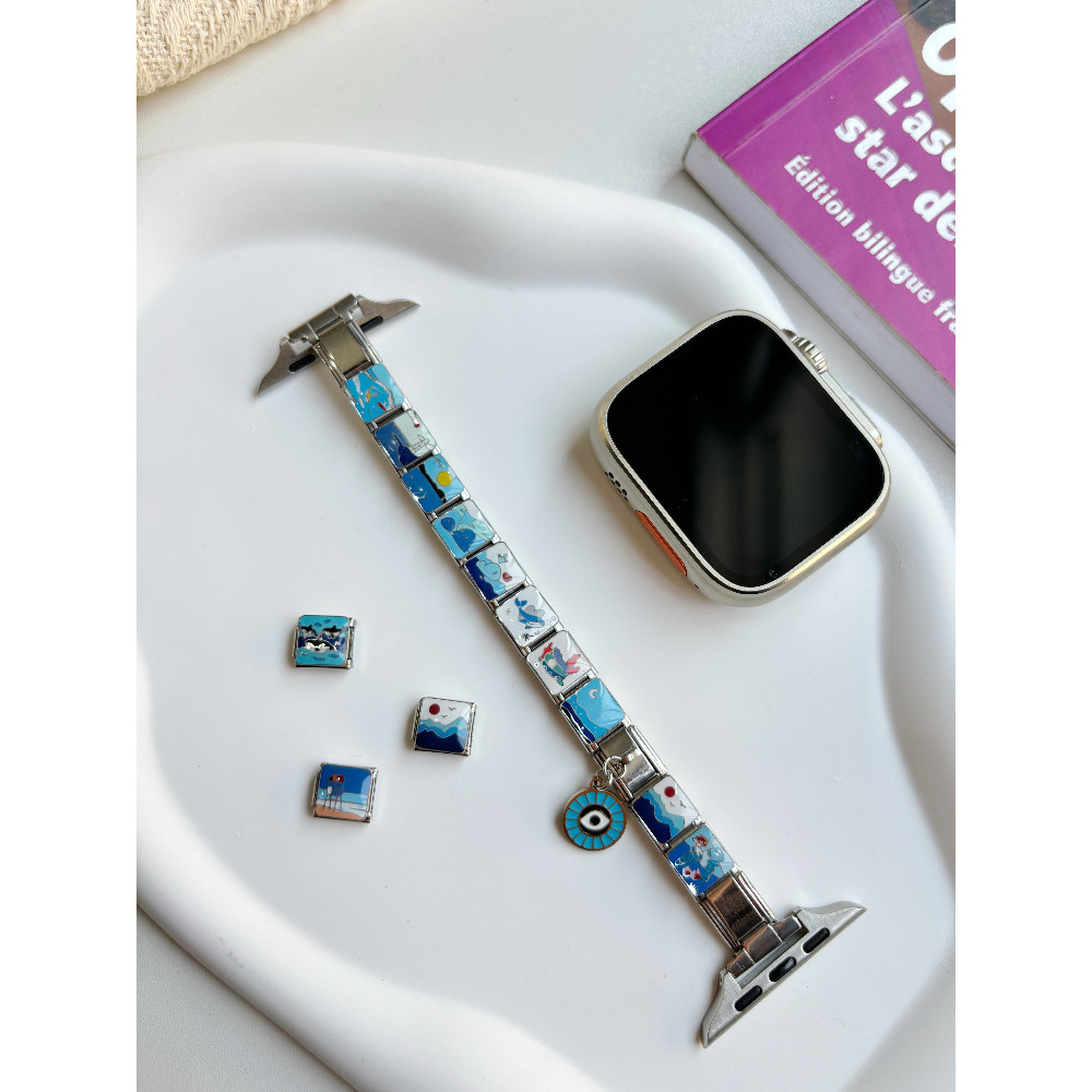 Módulo pulseira cinta DIY costura destacável adequado para Xiaomi Apple Watch co