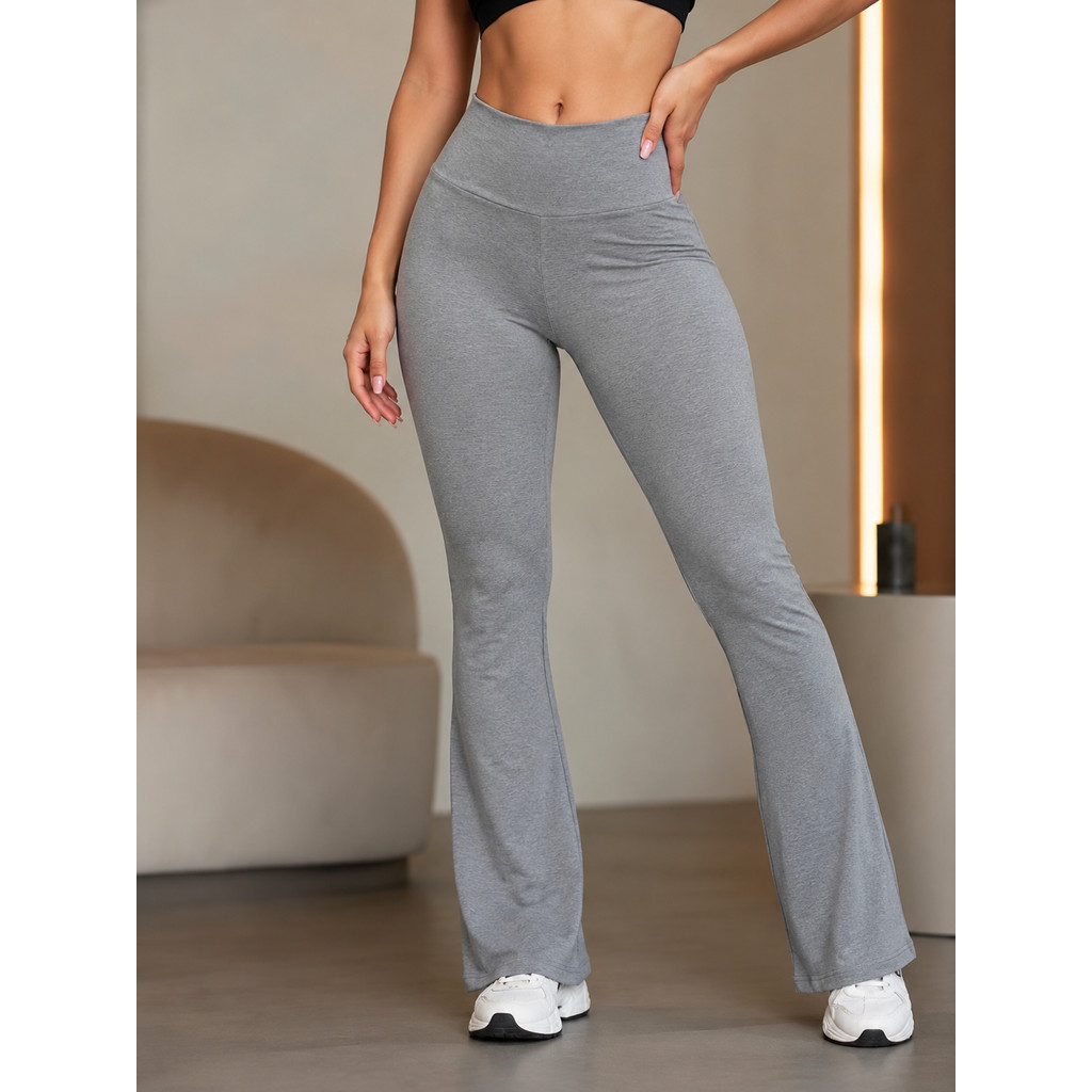 Calça Legging Boca de Sino Flare Cintura Alta Uso Diário Oferta