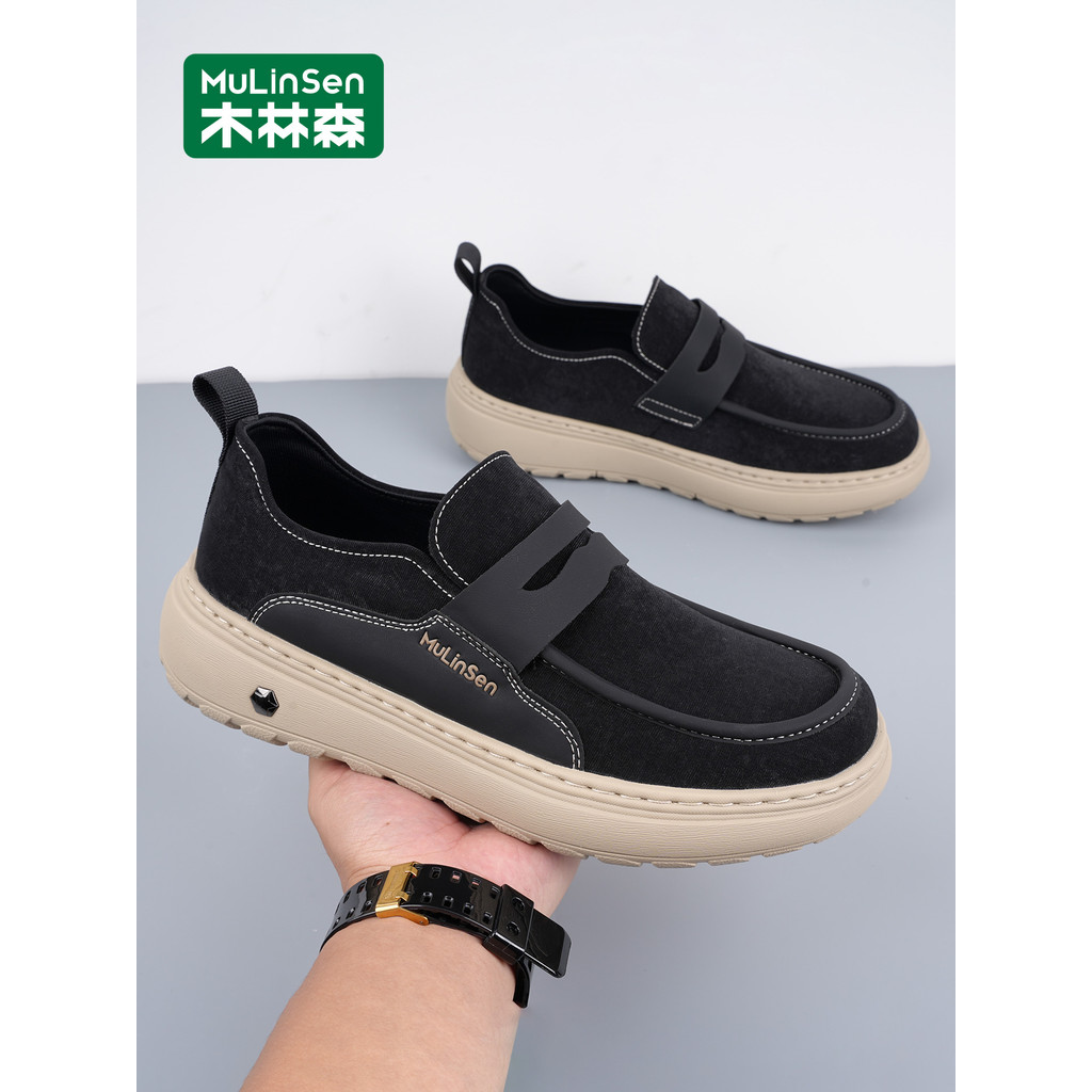 Mulinsen sapatos de pano estilo masculino 2026 verão novo estilo sola macia sapatos leves estilo masculino sapatos respi