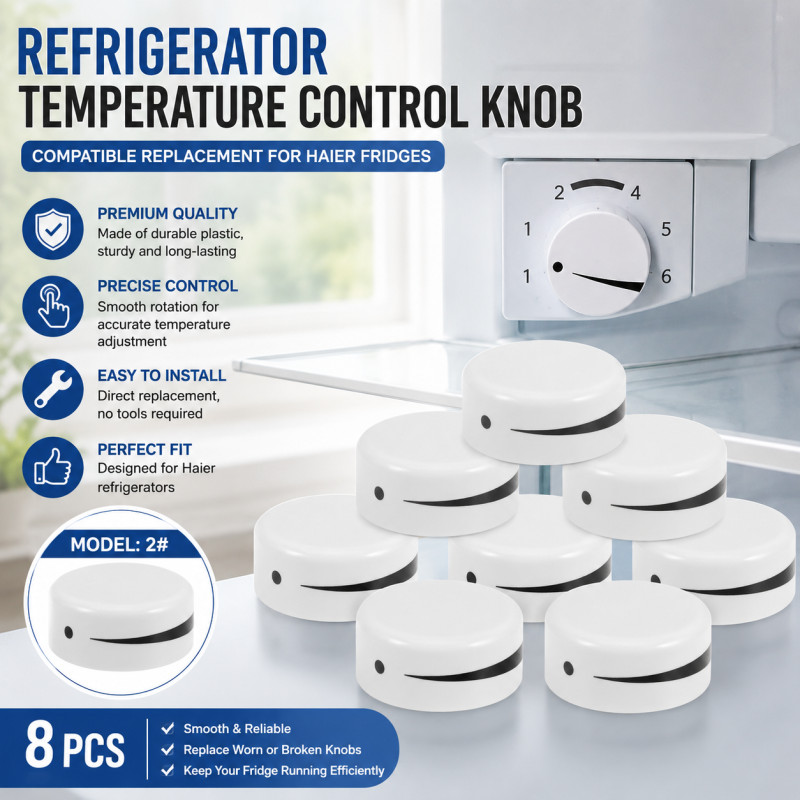 Botão Do Termostato Refrigerador De 8 Pces Para Peças De Controle De Ajuste De Temperatura uiran